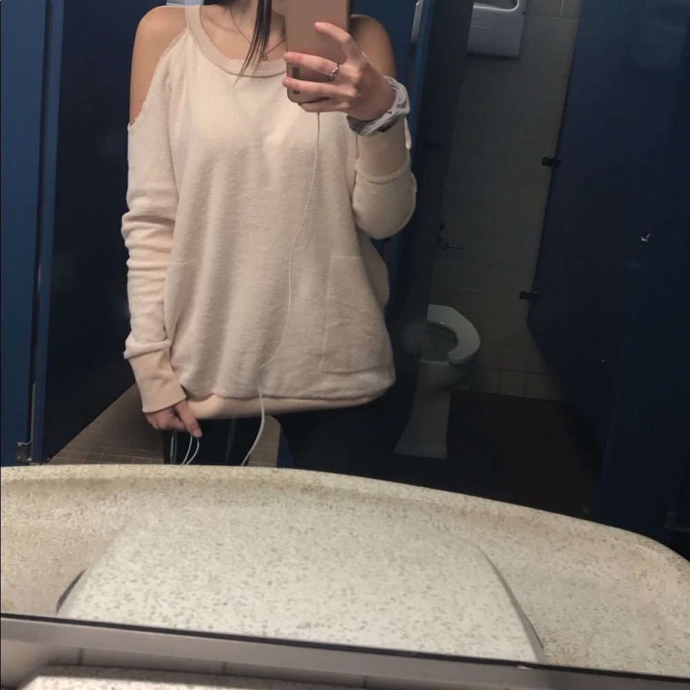 Pink fuzzy sweater